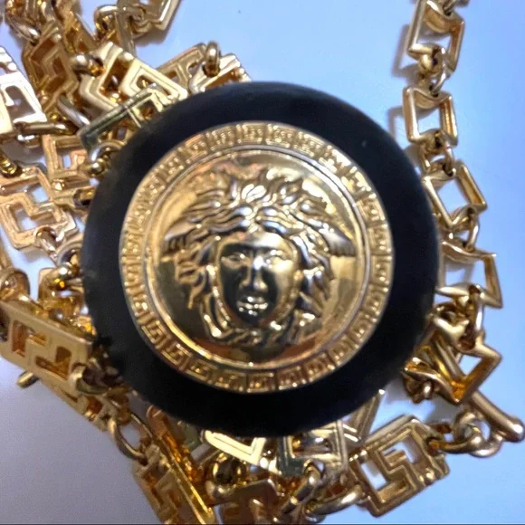 Gianna Versace Greek Key Bondage Collection Chain Medusa Belt - Picture 11 of 16